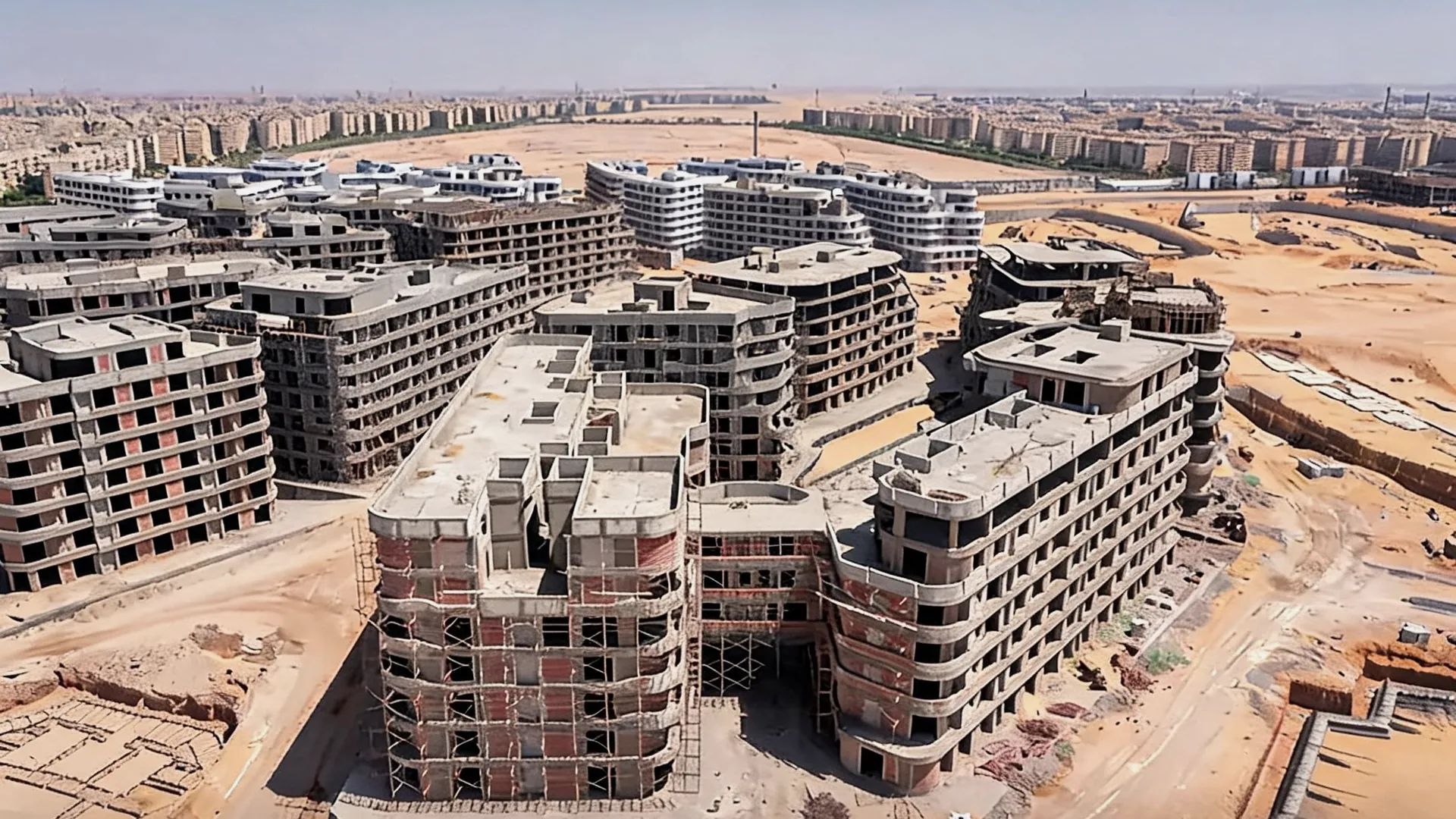 Construction site of the Bloomfields residential development in Mostakbal City, Egypt
